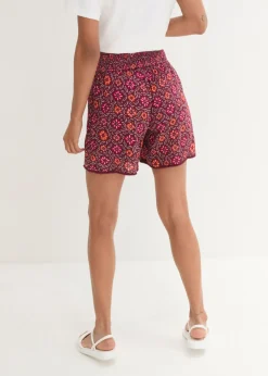 New Pantalón corto sin cierre, estampado y con cintura elástica Mujer Shorts|Pantalones