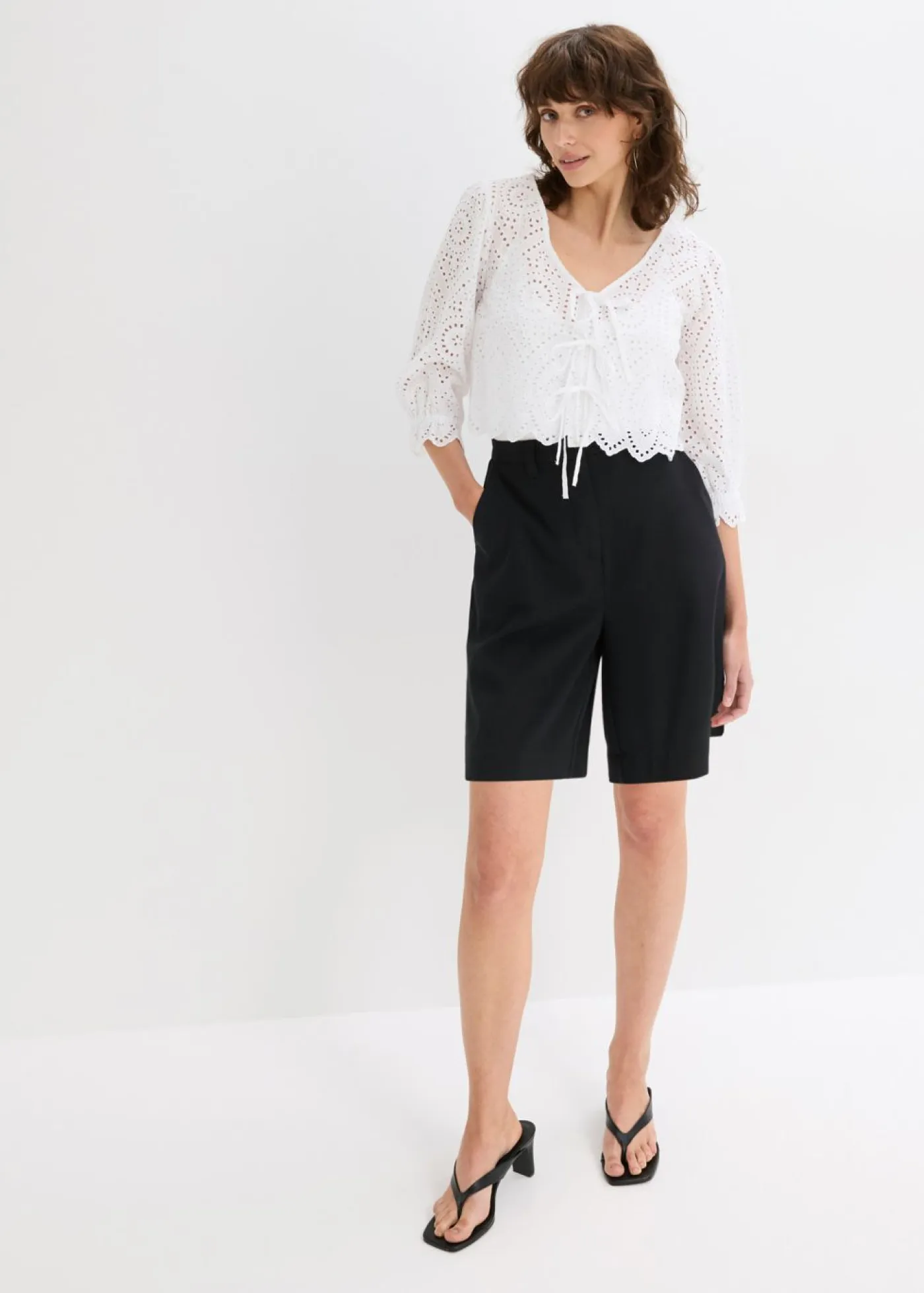 Clearance Pantalón corto tipo bermudas con pinzas Mujer Shorts|Pantalones