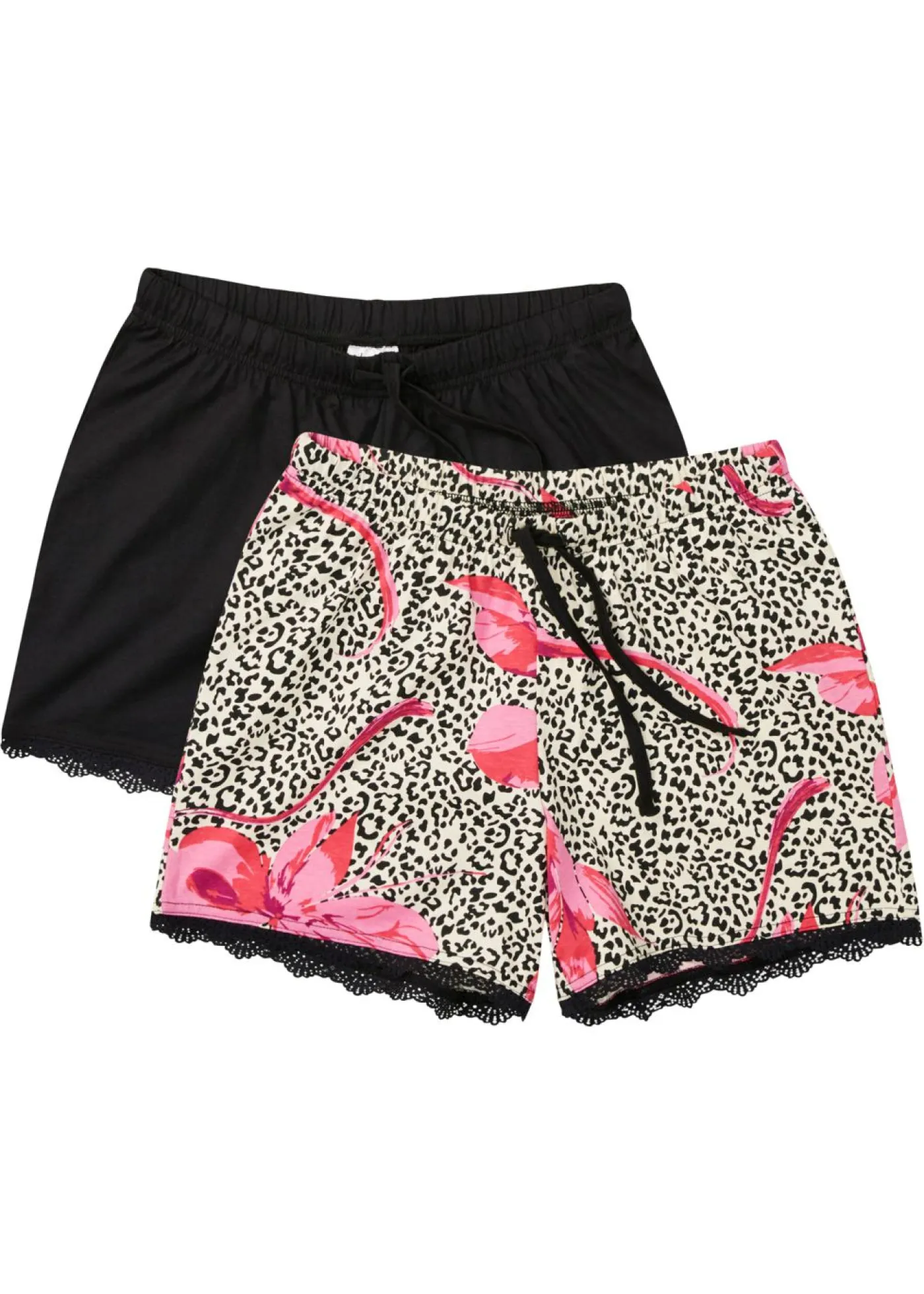 Clearance Pantalón corto (2 unidades) con encaje delicado Mujer Ropa Para Dormir