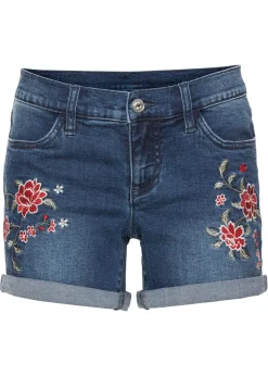 Best Pantalón corto vaquero con bordado Mujer Shorts|Vaqueros