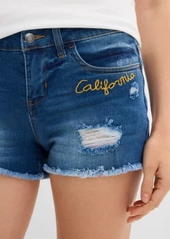 Outlet Pantalón corto vaquero con bordado Mujer Shorts|Vaqueros