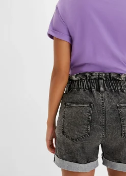 Hot Pantalón corto vaquero paperbag Mujer Shorts|Vaqueros