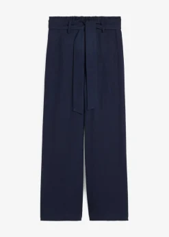 Sale Pantalón culotte de mezcla de lino vaporosa Mujer Pantalones
