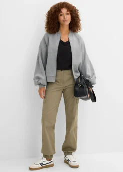 Hot Pantalón de algodón elástico con estilo cargo Mujer Pantalones