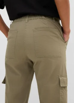 Hot Pantalón de algodón elástico con estilo cargo Mujer Pantalones