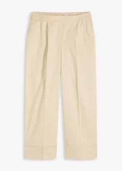 Best Pantalón de algodón elástico con pinzas Mujer Pantalones