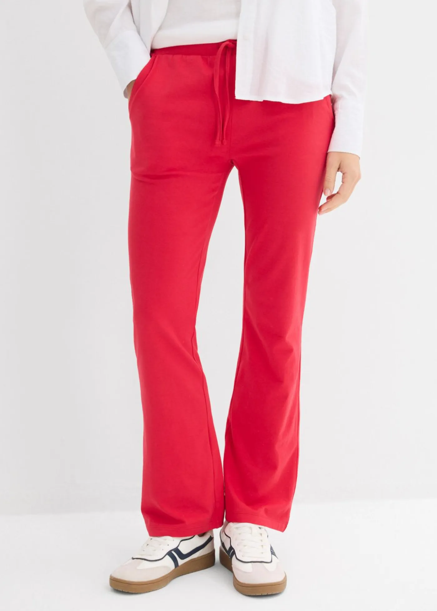 Best Pantalón de algodón orgánico puro con elástico Mujer Básicos|Pantalones