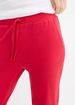 Best Pantalón de algodón orgánico puro con elástico Mujer Básicos|Pantalones