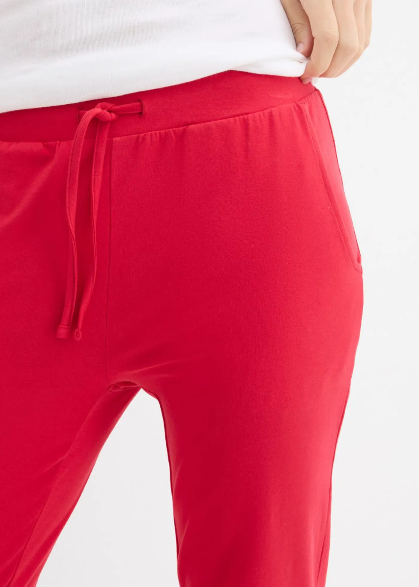 Best Pantalón de algodón orgánico puro con elástico Mujer Básicos|Pantalones