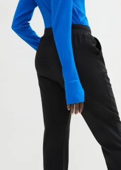 Outlet Pantalón de algodón orgánico puro con elástico Mujer Básicos|Pantalones
