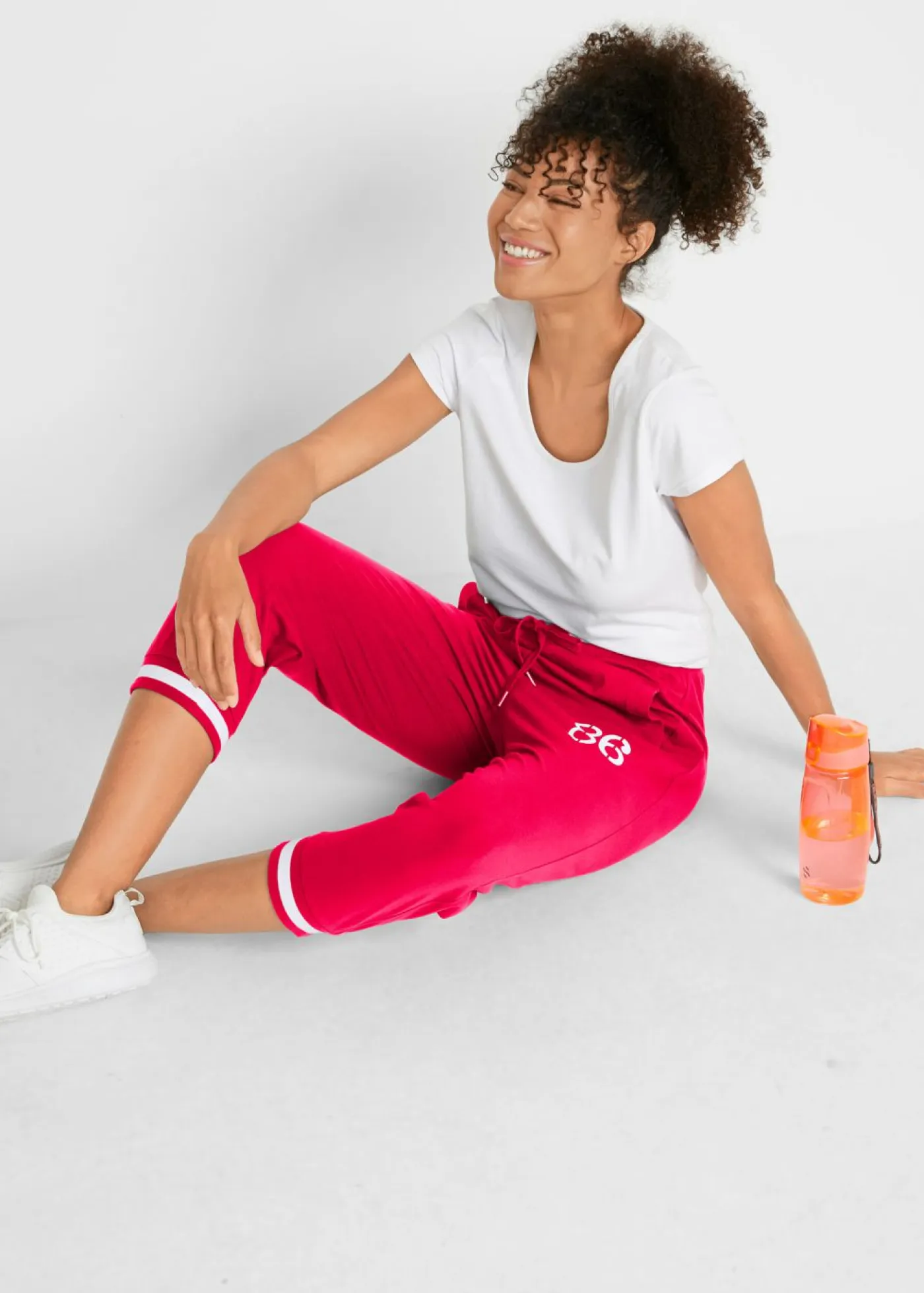 New Pantalón de chándal 3/4 de mezcla de algodón Mujer Ropa Deportiva|Ropa Cómoda
