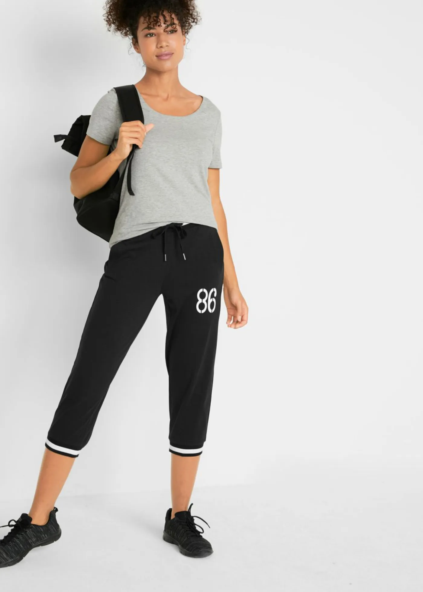 Pantalón de chándal 3/4 de mezcla de algodón Mujer Ropa Deportiva|Ropa Cómoda