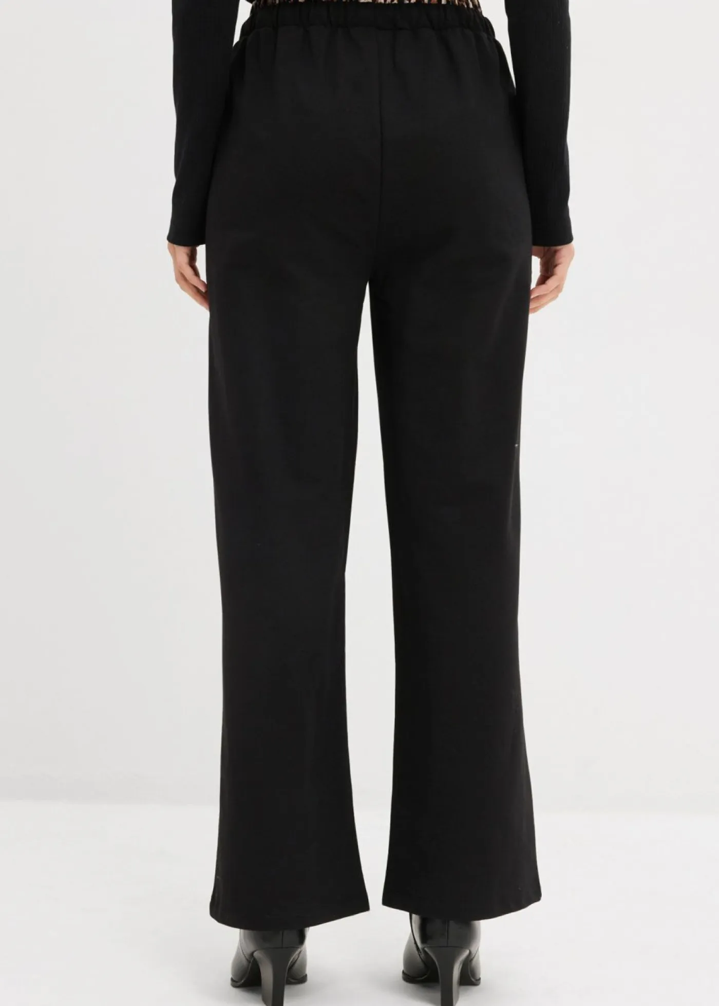 Outlet Pantalón de chándal ancho con cintura en contraste Mujer Ropa Cómoda|Pantalones