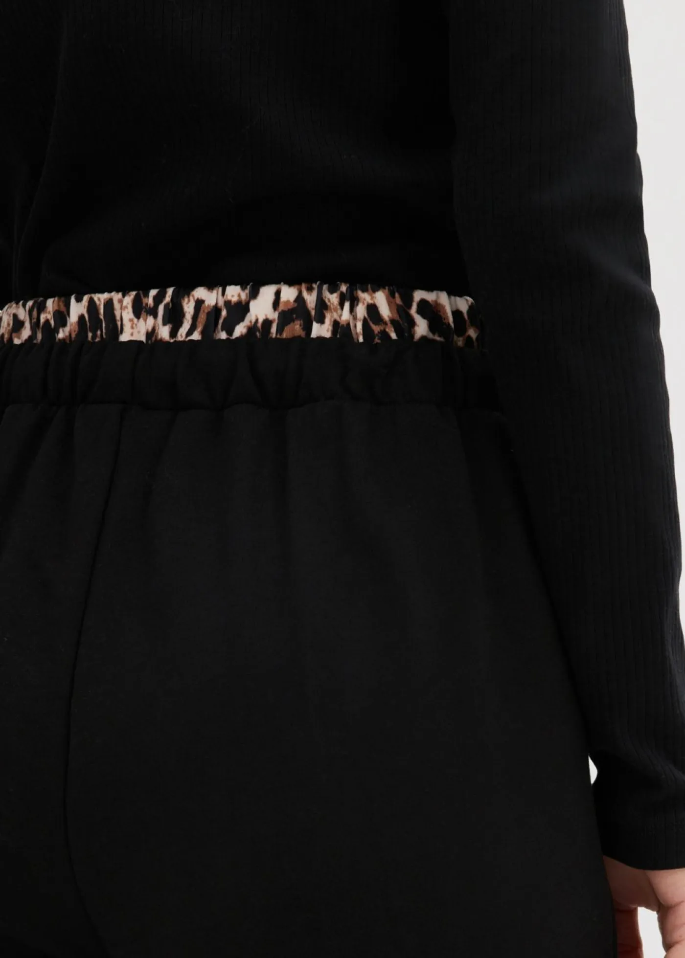 Outlet Pantalón de chándal ancho con cintura en contraste Mujer Ropa Cómoda|Pantalones