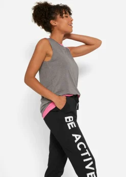 Clearance Pantalón de chándal de algodón con estampado y corte holgado Mujer Ropa Deportiva|Ropa Cómoda
