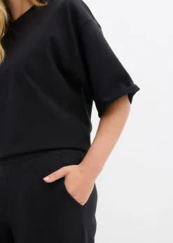 Clearance Pantalón de chándal de algodón orgánico con largo capri Mujer Ropa Cómoda|Pantalones