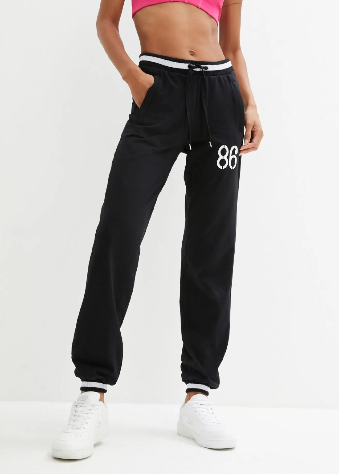 New Pantalón de chándal de mezcla de algodón elástico Mujer Ropa Cómoda|Pantalones