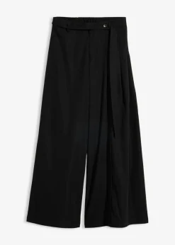 Hot Pantalón de corte ancho con cintura cómoda Mujer Esenciales|Pantalones