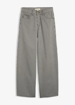 Clearance Pantalón de corte balloon con rayas Mujer Pantalones