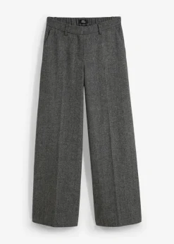 Best Pantalón de lana con patrón de espiga Mujer Premium|Pantalones