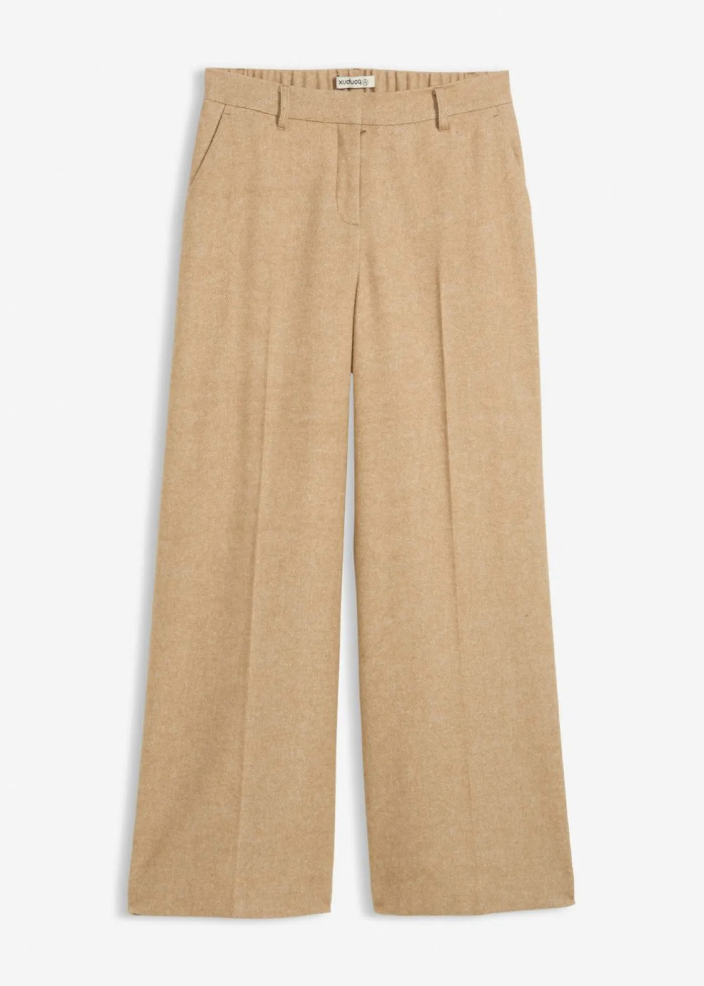 Online Pantalón de lana con patrón de espiga Mujer Premium|Pantalones