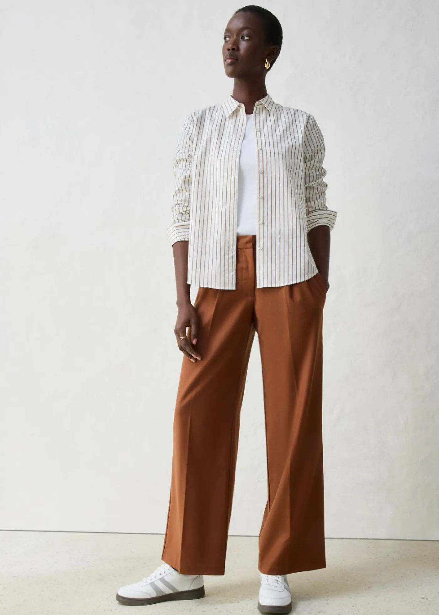 New Pantalón de lana con pinzas Mujer Premium|Pantalones