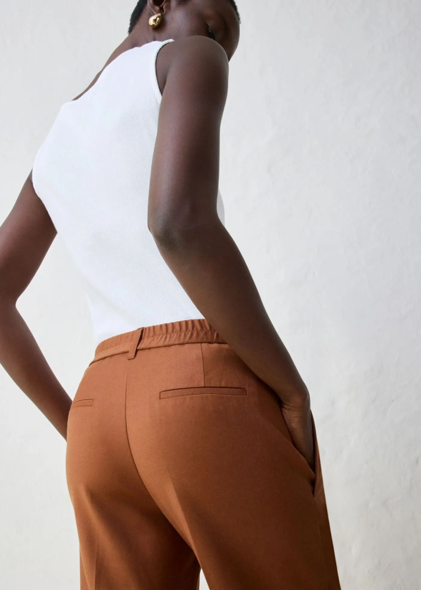 New Pantalón de lana con pinzas Mujer Premium|Pantalones