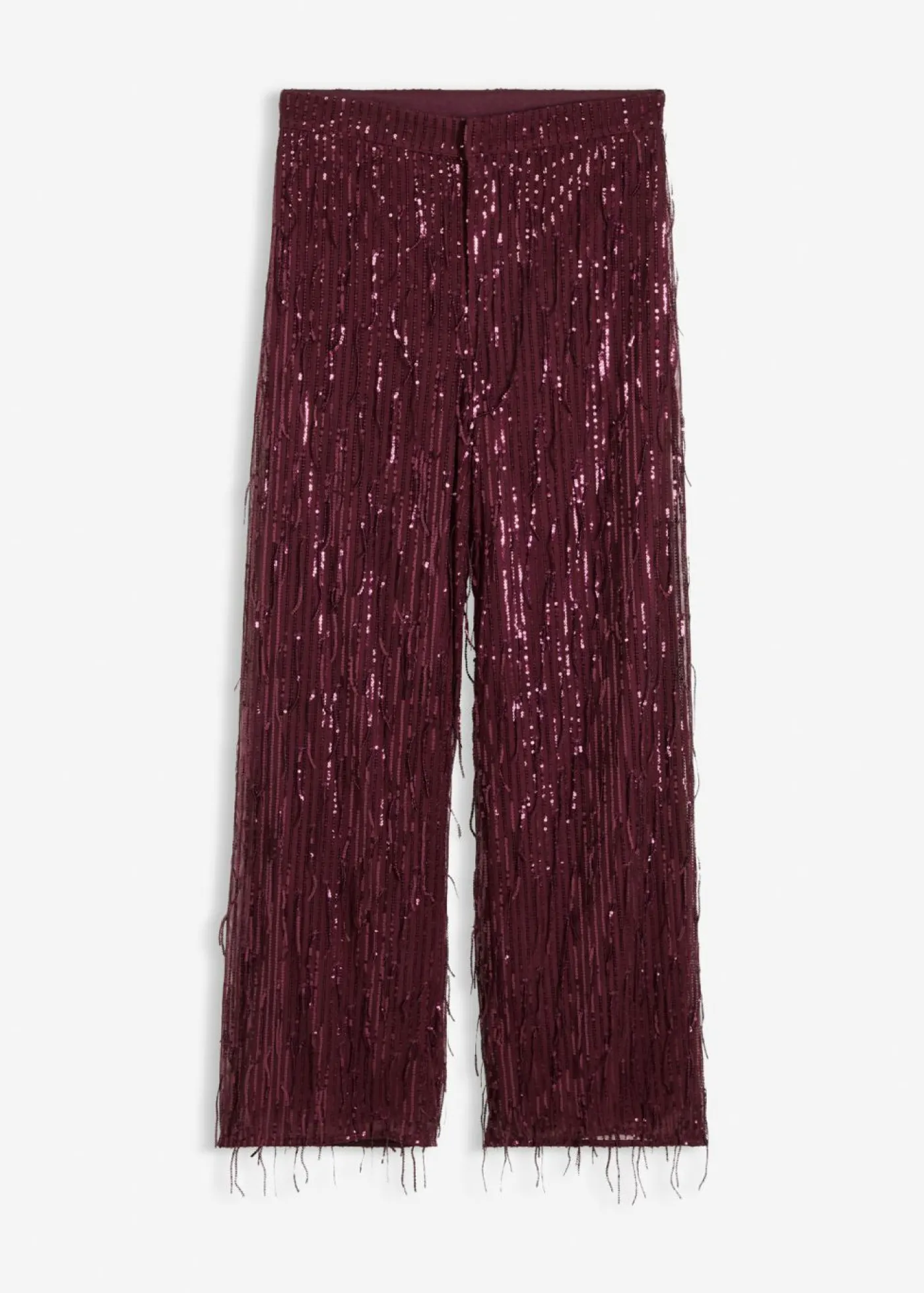New Pantalón de lentejuelas con flecos Mujer Pantalones