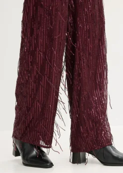 New Pantalón de lentejuelas con flecos Mujer Pantalones