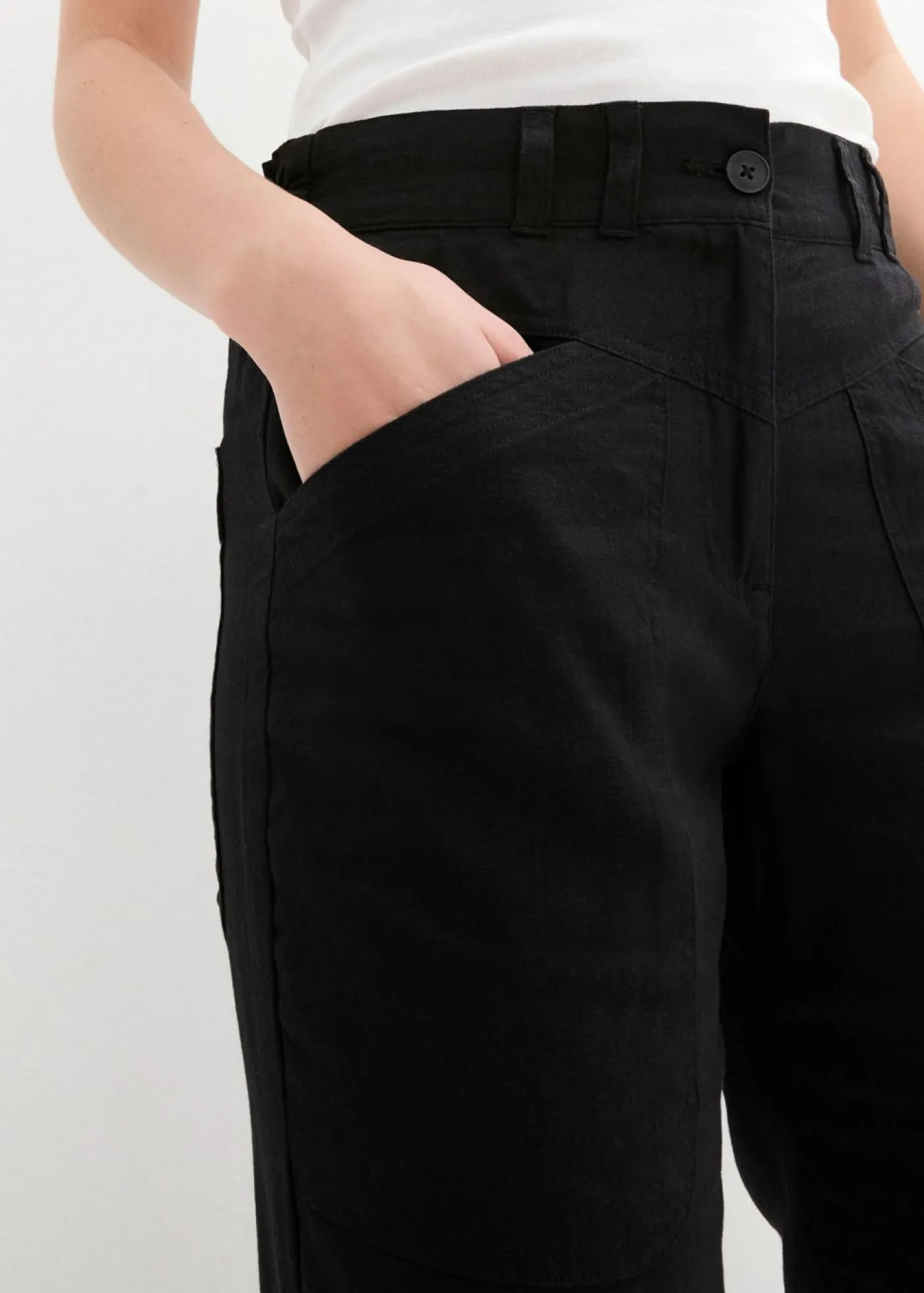 Outlet Pantalón de lino Mujer Pantalones