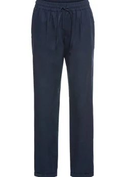 Clearance Pantalón de lino con cintura elástica Mujer Pantalones