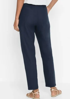 Clearance Pantalón de lino con cintura elástica Mujer Pantalones