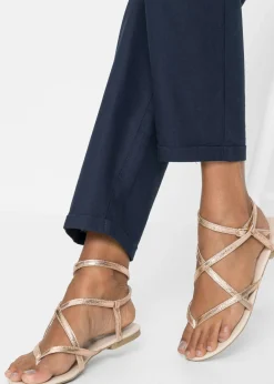 Clearance Pantalón de lino con cintura elástica Mujer Pantalones