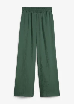 Sale Pantalón de mezcla arrugada de viscosa con estructura Mujer Conjuntos De Ropa|Esenciales