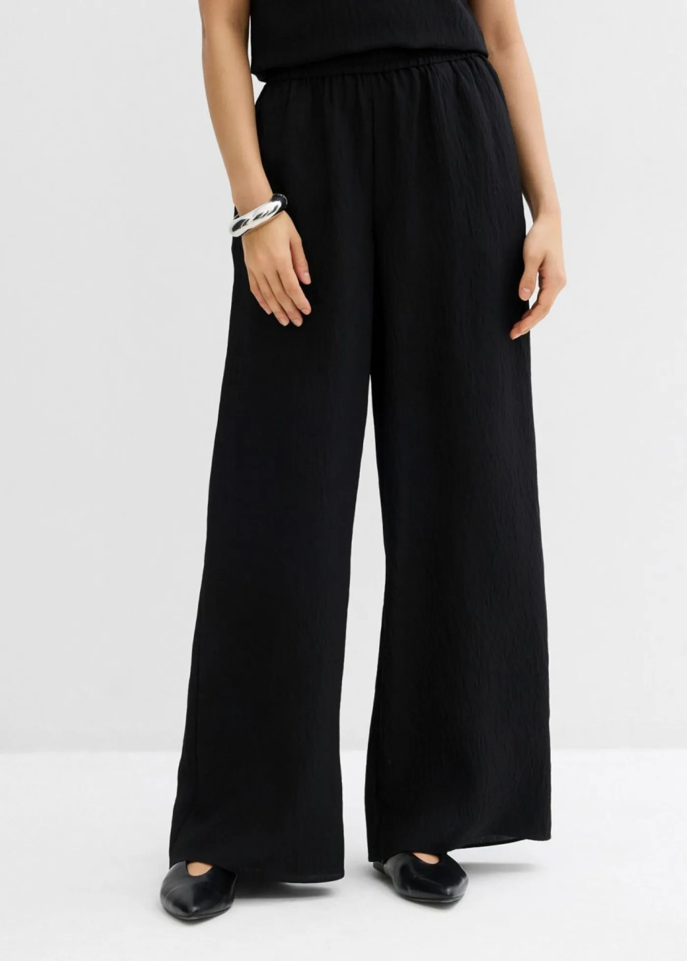 Discount Pantalón de mezcla arrugada de viscosa con estructura Mujer Conjuntos De Ropa|Esenciales