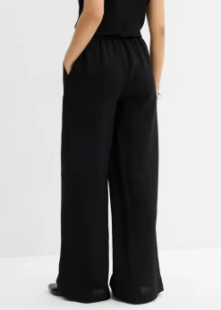 Discount Pantalón de mezcla arrugada de viscosa con estructura Mujer Conjuntos De Ropa|Esenciales
