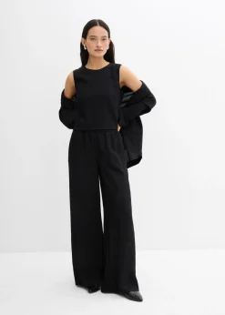 Discount Pantalón de mezcla arrugada de viscosa con estructura Mujer Conjuntos De Ropa|Esenciales