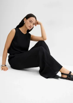Discount Pantalón de mezcla arrugada de viscosa con estructura Mujer Conjuntos De Ropa|Esenciales