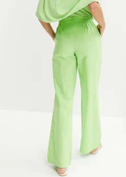 Discount Pantalón de mezcla de lino y algodón Mujer Pantalones
