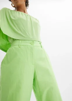 Discount Pantalón de mezcla de lino y algodón Mujer Pantalones