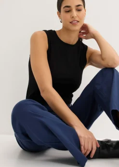 Best Pantalón de mezcla de lino y algodón Mujer Pantalones