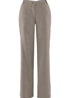 Outlet Pantalón de mezcla de lino y algodón Mujer Pantalones