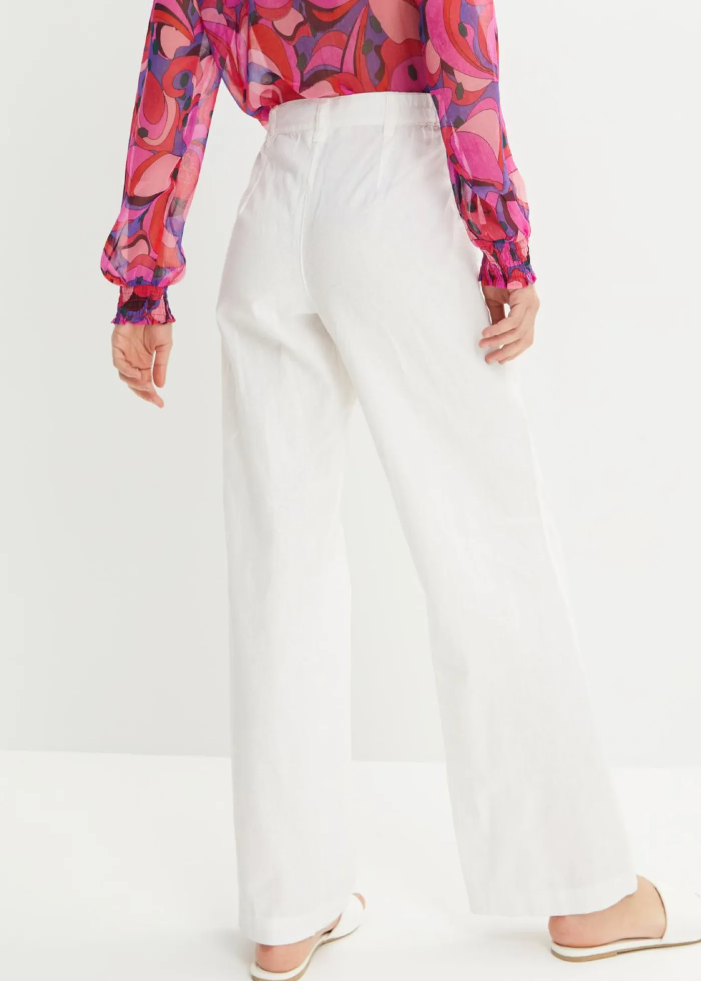 Pantalón de mezcla de lino y algodón Mujer Pantalones