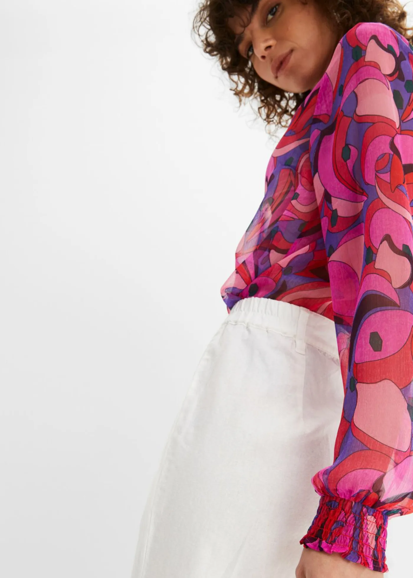 Pantalón de mezcla de lino y algodón Mujer Pantalones