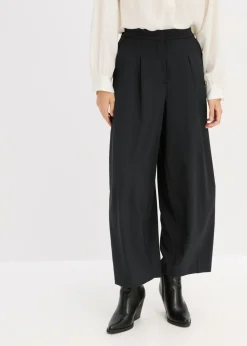 Hot Pantalón de mezcla de viscosa con diseño barrel Mujer Esenciales|Pantalones