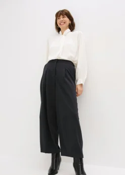Hot Pantalón de mezcla de viscosa con diseño barrel Mujer Esenciales|Pantalones