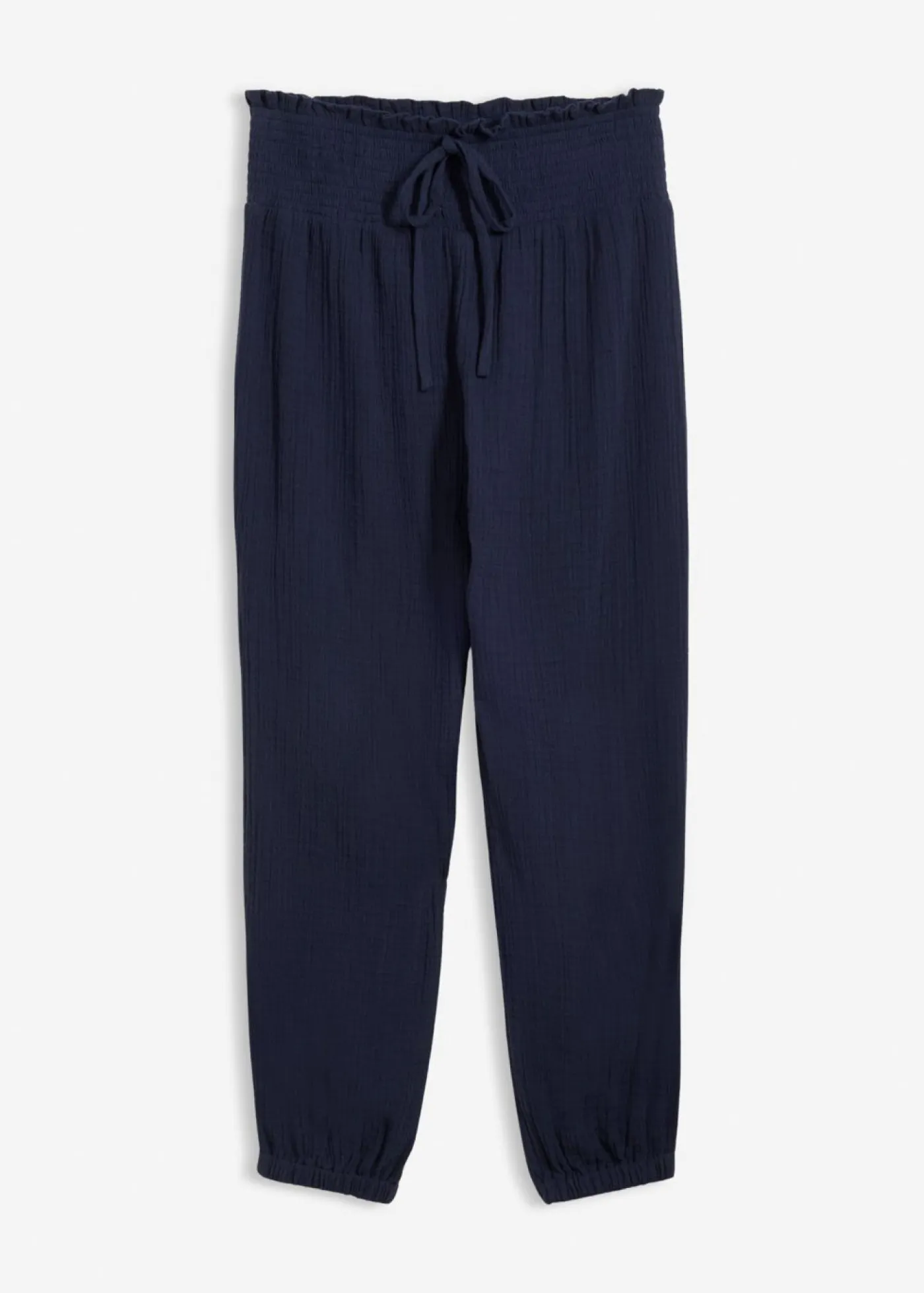 Sale Pantalón de muselina con cintura de nido de abeja Mujer Pantalones|Novedades