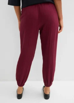 Discount Pantalón de muselina con cintura de nido de abeja Mujer Pantalones|Novedades
