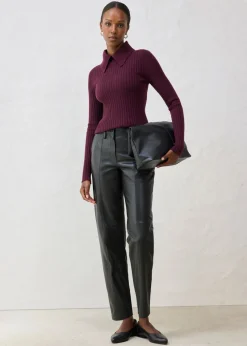 Online Pantalón de napa de cordero Mujer Premium|Pantalones