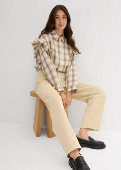 Sale Pantalón de pana barrel, mid waist Mujer Pantalones